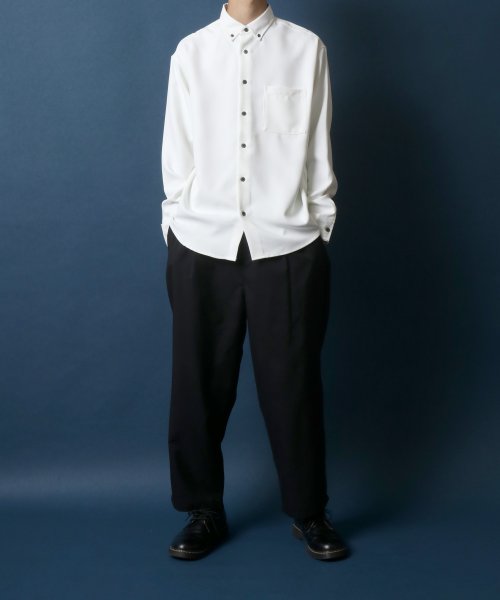 ANPAS(ANPAS)/【ANPAS】Oversize Twill Button Down Shirt/オーバーサイズ ツイル ボタンダウンシャツ 長袖 メンズ シャツ カジュアル/img23