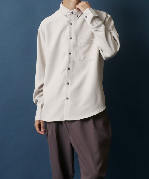 ANPAS(ANPAS)/【ANPAS】Oversize Twill Button Down Shirt/オーバーサイズ ツイル ボタンダウンシャツ 長袖 メンズ シャツ カジュアル/img44