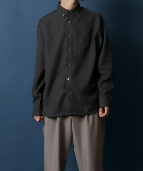 ANPAS(ANPAS)/【ANPAS】Oversize Twill Button Down Shirt/オーバーサイズ ツイル ボタンダウンシャツ 長袖 メンズ シャツ カジュアル/img45