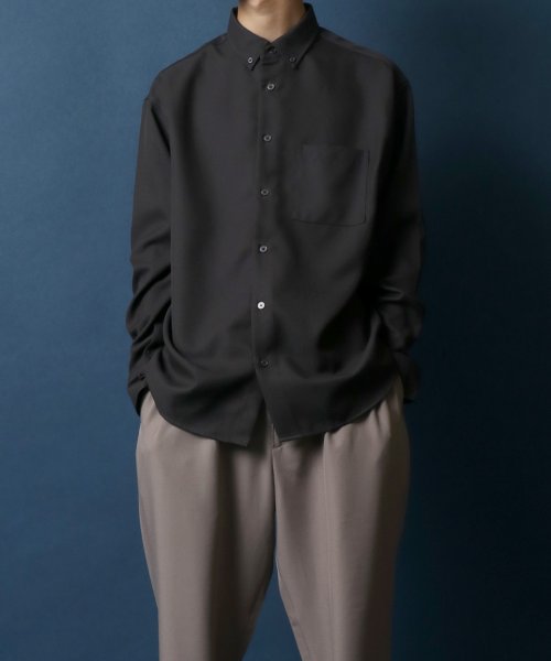 ANPAS(ANPAS)/【ANPAS】Oversize Twill Button Down Shirt/オーバーサイズ ツイル ボタンダウンシャツ 長袖 メンズ シャツ カジュアル/img46