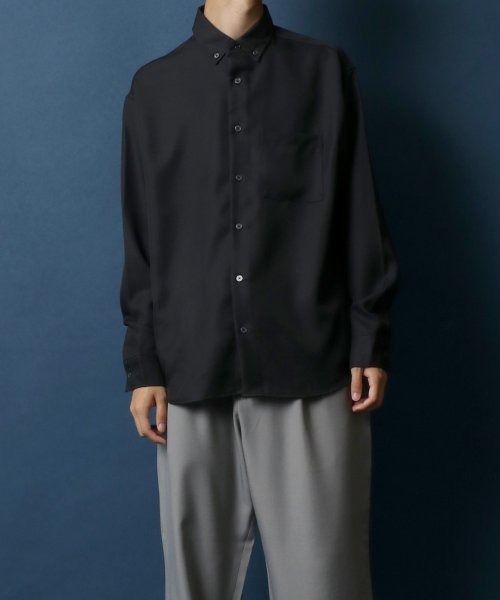 ANPAS(ANPAS)/【ANPAS】Oversize Twill Button Down Shirt/オーバーサイズ ツイル ボタンダウンシャツ 長袖 メンズ シャツ カジュアル/img48