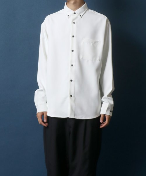 ANPAS(ANPAS)/【ANPAS】Oversize Twill Button Down Shirt/オーバーサイズ ツイル ボタンダウンシャツ 長袖 メンズ シャツ カジュアル/img52