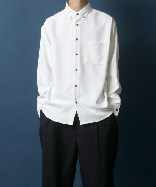ANPAS(ANPAS)/【ANPAS】Oversize Twill Button Down Shirt/オーバーサイズ ツイル ボタンダウンシャツ 長袖 メンズ シャツ カジュアル/img69