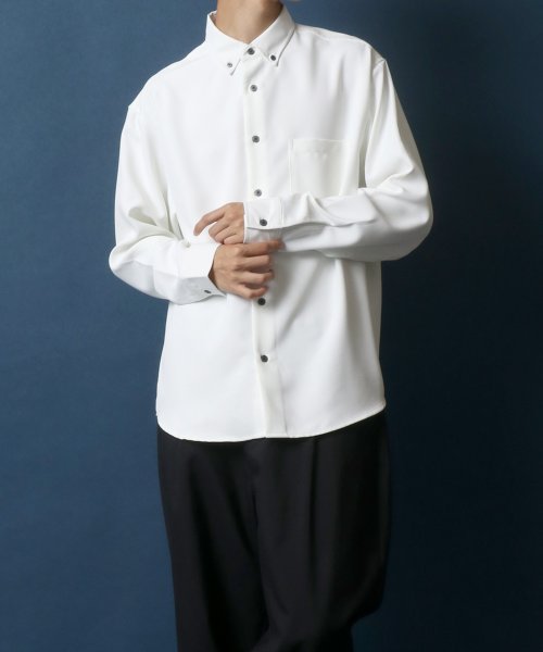 ANPAS(ANPAS)/【ANPAS】Oversize Twill Button Down Shirt/オーバーサイズ ツイル ボタンダウンシャツ 長袖 メンズ シャツ カジュアル/img70