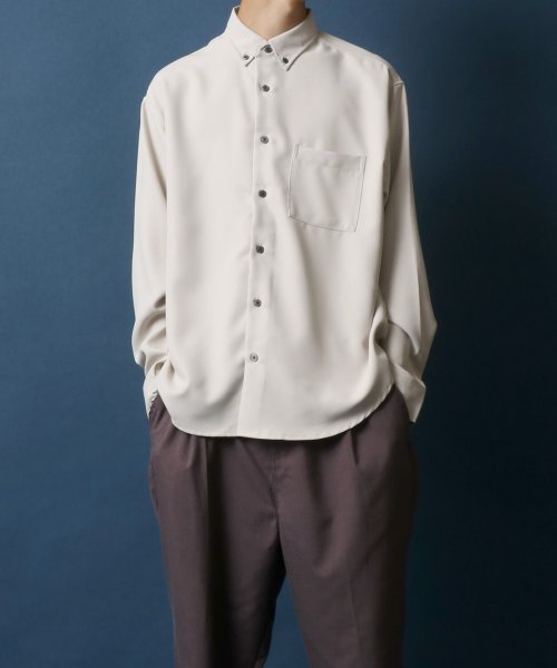 ANPAS(ANPAS)/【ANPAS】Oversize Twill Button Down Shirt/オーバーサイズ ツイル ボタンダウンシャツ 長袖 メンズ シャツ カジュアル/img71