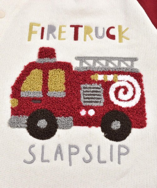 SLAP SLIP BABY(スラップスリップベビー)/【 お揃い 】 はたらくくるま 消防車 パトカー ショベルカー サガラ刺繍 ロン/img07
