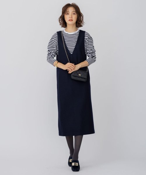 NIJYUSANKU（SMALL SIZE）(23区（小さいサイズ）)/【WEB限定カラーあり】ウール圧縮スムース Vネック ワンピース/img10