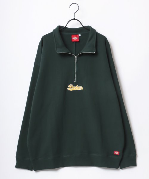 LAZAR(ラザル)/【Lazar】Dickies/ディッキーズ 別注 ビッグシルエット ミニロゴ カレッジ ワンポイント刺繍 ハーフジップ スウェット メンズ レディース/img12