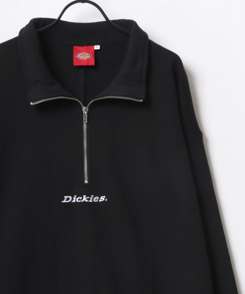 LAZAR(ラザル)/【Lazar】Dickies/ディッキーズ 別注 ビッグシルエット ミニロゴ カレッジ ワンポイント刺繍 ハーフジップ スウェット メンズ レディース/img26