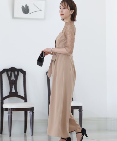 ウエストリボンビスチェパンツドレス パーティードレス 結婚式 ワンピース 結婚式