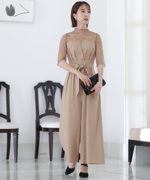 ウエストリボンビスチェパンツドレス パーティードレス 結婚式 ワンピース 結婚式