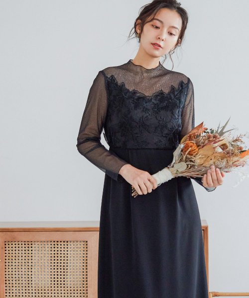 niana ニアナ 結婚式 ワンピース パーティードレス ビスチェ ラメ チュール シアー レース ロング丈 袖あり 長袖 タイト Iライン ハイネック ロング チュール レース ロング niana ニアナ パーティードレス 結婚式 長袖 ハイネック ビスチェ ワンピース ロング丈 シアー タイト ラメ Iライン 袖あり G1668659579(12870円)