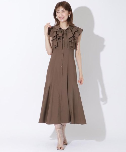 セール】フリル衿フレアワンピース(504950943) アンドクチュール(And Couture) MAGASEEK And couture カーキー ブルゾン