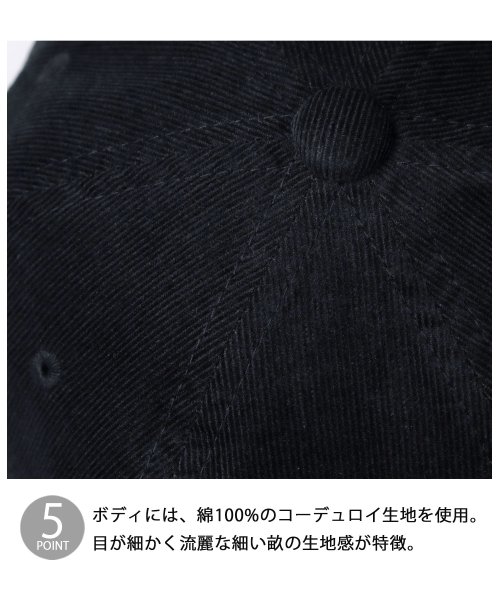 Besiquenti(ベーシックエンチ)/細畝コーデュロイ チェーン刺繍ロゴ ショートバイザー アンパイアキャップ ボールキャップ ショートキャップ 帽子 メンズ カジュアル シンプル/img06