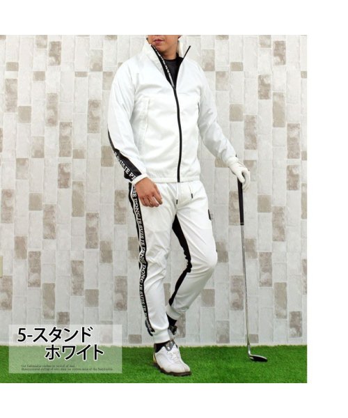 ゴルフウェア セットアップ 上下セット メンズ ナイロン ジャケット アウター ゴルフパンツ マウンテンパーカー ブルゾン ロゴ ジョガーパンツ 