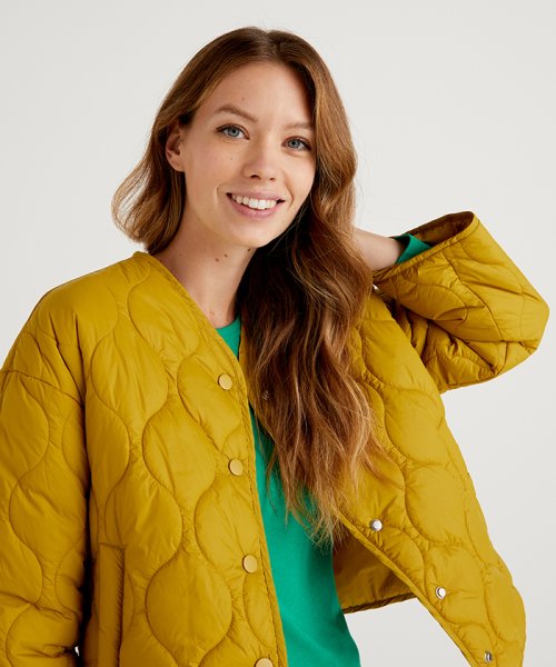 BENETTON (women)(ベネトン（レディース）)/【GREEN B】ショート丈中綿ノーカラージャケット/img39