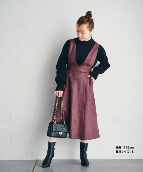 VIS(ビス)/【洗える】ベロアタッチフレアジャンパースカート【sustainable】/img21