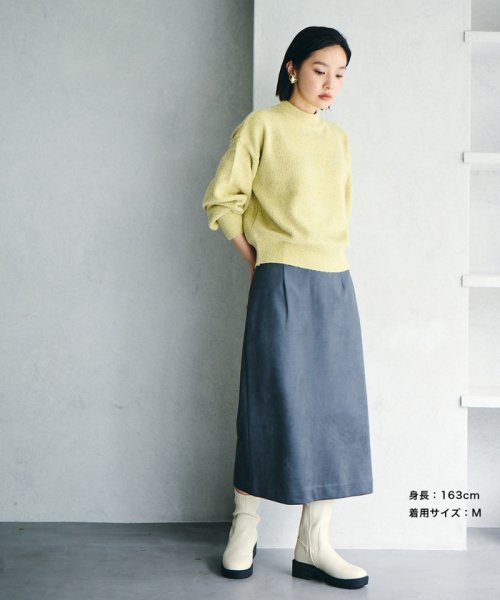 VIS(ビス)/【選べる着丈・洗える】ベロアタッチタイトスカート【sustainable】/img23