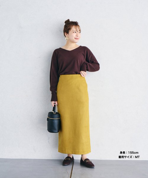 VIS(ビス)/【選べる着丈・洗える】ベロアタッチタイトスカート【sustainable】/img24
