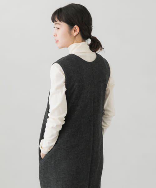 かぐれ Kagure 低身長向けも展開 ウールスムースボックスワンピース Magaseek