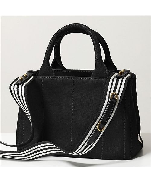 PRADA(プラダ)/【PRADA(プラダ)】1BG439 ZKI F0N12 V ROO CANAPA カナパ スモール トート キャンバス ストライプ ショルダーバッグ NERO/img04