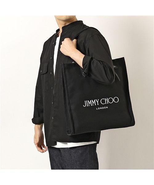 JIMMY CHOO(ジミーチュウ)/【Jimmy Choo(ジミーチュウ)】トートバッグ LOGO TOTE FFQ メンズ キャンバス ショッピングバッグ 鞄 BLACK/BLACK/img02
