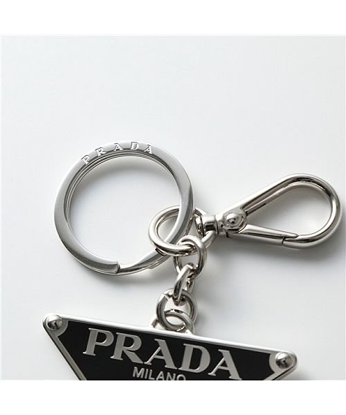 PRADA(プラダ)/【PRADA(プラダ)】キーリング 2PS057 66A メンズ トライアングルロゴ キーホルダー バッグチャーム F0002/NERO/img02