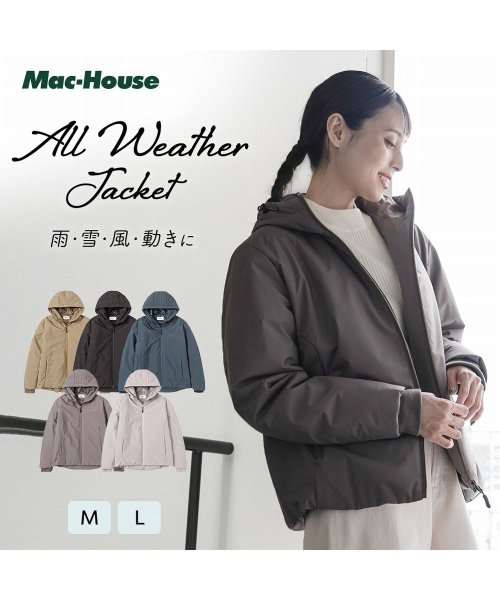 MAC HOUSE(women)(マックハウス（レディース）)/NAVY ネイビー オールウェザー中綿パーカー 3442740L/img01