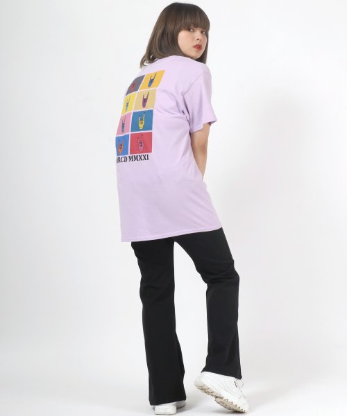 salong hameu(salong hameu)/【Salong hameu】ハンドサイングラフィック バックプリントTシャツ レディース メンズ 半袖 Tシャツ カジュアル/img49