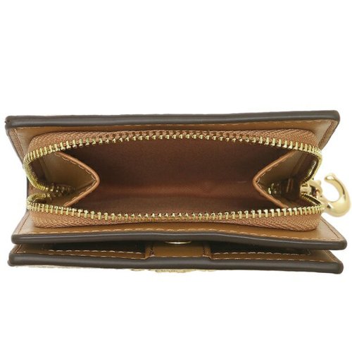 コーチ アウトレット 二つ折り財布 シグネチャー ミニ財布 ベージュ ブラウン レディース COACH C3309 IMNLJ COACH コーチ アウトレット 二つ折り財布 シグネチャー ミニ財布 ベージュ ブラウン レディース C3309