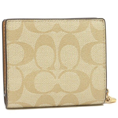 コーチ アウトレット 二つ折り財布 シグネチャー ミニ財布 ベージュ ブラウン レディース COACH C3309 IMNLJ COACH コーチ アウトレット 二つ折り財布 シグネチャー ミニ財布 ベージュ ブラウン レディース C3309