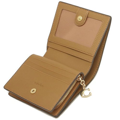 コーチ アウトレット 二つ折り財布 シグネチャー ミニ財布 ベージュ ブラウン レディース COACH C3309 IMNLJ COACH コーチ アウトレット 二つ折り財布 シグネチャー ミニ財布 ベージュ ブラウン レディース C3309