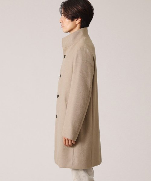 ◆【ウールカシミヤブレンド】 ビーバー スタンドカラー コート 