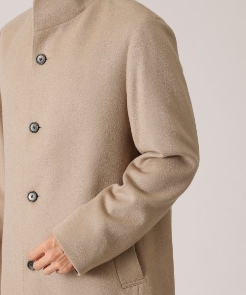 ◆【ウールカシミヤブレンド】 ビーバー スタンドカラー コート 