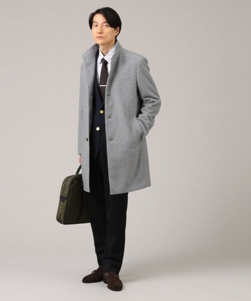 ◆【ウールカシミヤブレンド】 ビーバー スタンドカラー コート 