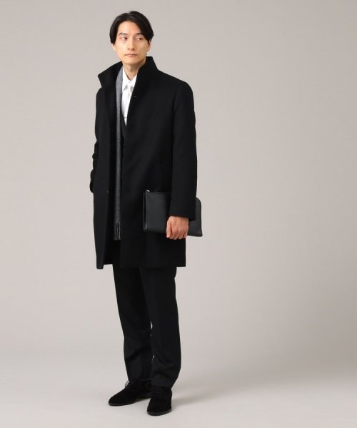 ◆【ウールカシミヤブレンド】 ビーバー スタンドカラー コート 