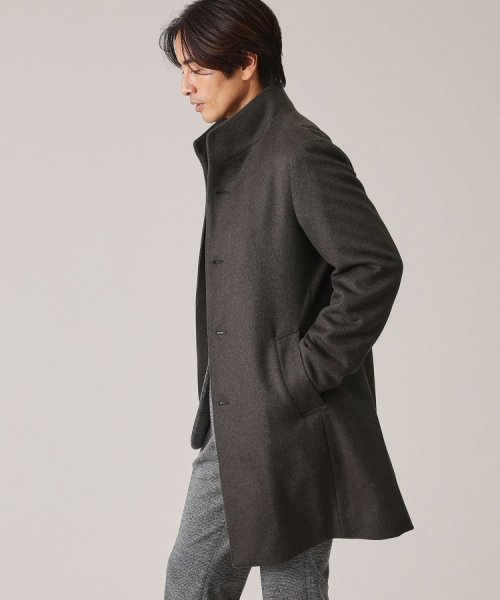 ◆【ウールカシミヤブレンド】 ビーバー スタンドカラー コート 