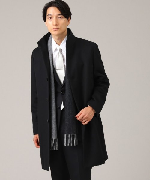 ◆【ウールカシミヤブレンド】 ビーバー スタンドカラー コート 