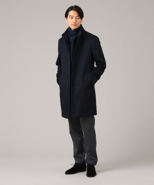 ◆【ウールカシミヤブレンド】 ビーバー スタンドカラー コート 