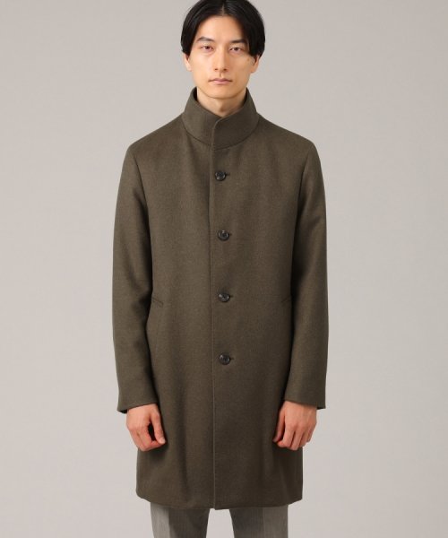 ◆【ウールカシミヤブレンド】 ビーバー スタンドカラー コート 