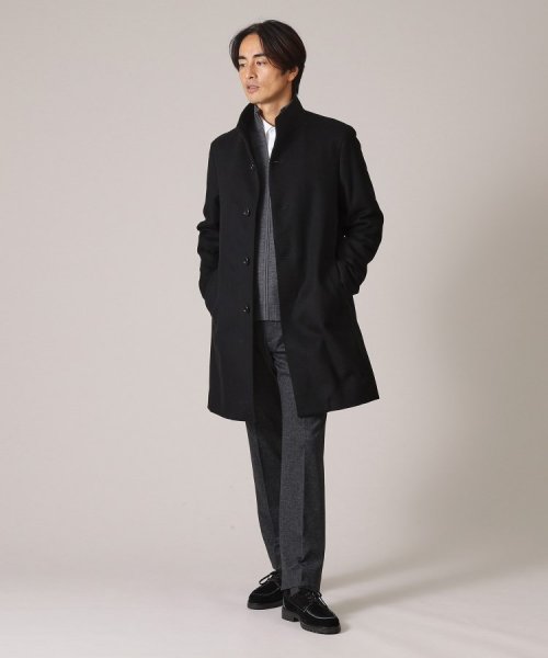 ◆【ウールカシミヤブレンド】 ビーバー スタンドカラー コート 