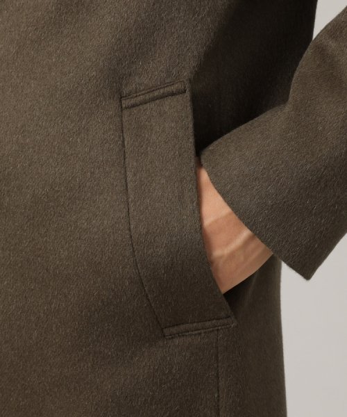 ◆【ウールカシミヤブレンド】 ビーバー スタンドカラー コート 