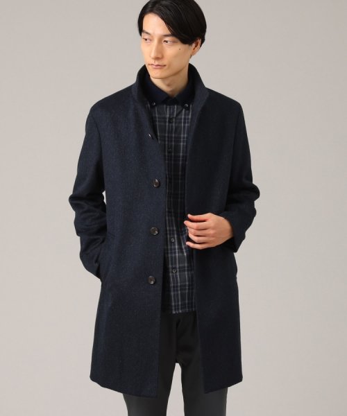 ◆【ウールカシミヤブレンド】 ビーバー スタンドカラー コート 