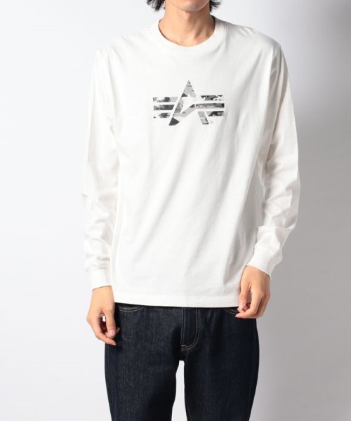 ALPHA INDUSTRIES(アルファインダストリーズ)/【ALPHA/アルファ】  カモフラージュ柄 A－MARK プリント 長袖Tシャツ/ロンT/アメカジ/ミリタリー/ブランドロゴ/定番/4色展開/img15