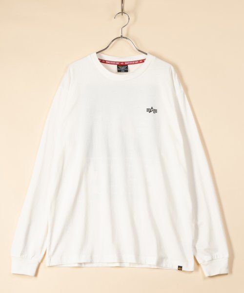 ALPHA INDUSTRIES(アルファインダストリーズ)/【ALPHA/アルファ】  バック フォトボックス プリント 長袖Tシャツ/ロンT/アメカジ/ミリタリー/ワンポイント/ブランドロゴ/定番/2色展開/img01