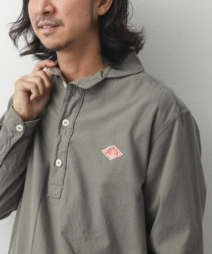 セール】【DANTON/ダントン】ROUND COLLAR P.O SHIRT L/S FLANNEL プル