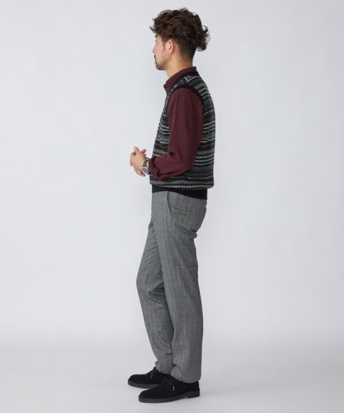 SHIPS: 10ゲージ カシミヤ フェアアイル Vネック ニットベスト 