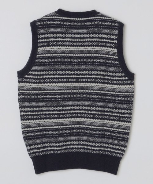 SHIPS: 10ゲージ カシミヤ フェアアイル Vネック ニットベスト 
