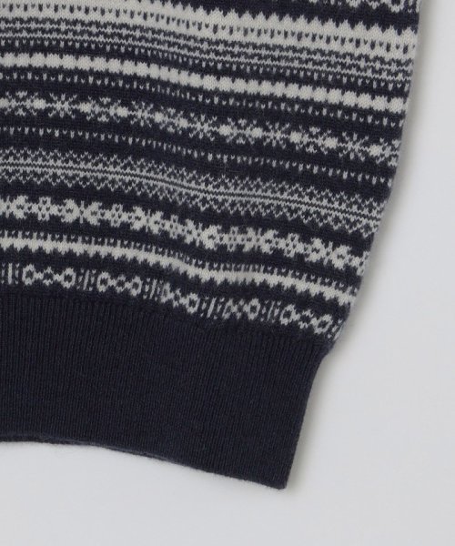 SHIPS: 10ゲージ カシミヤ フェアアイル Vネック ニットベスト 