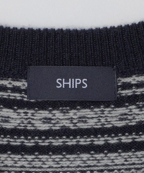 SHIPS: 10ゲージ カシミヤ フェアアイル Vネック ニットベスト 